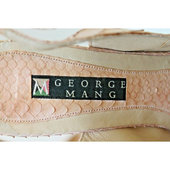 George Mang Jane Sling Back Heels Pink Python Italy Shoes w/Box Sz 36.5 US 6 - Picture 7 of 11